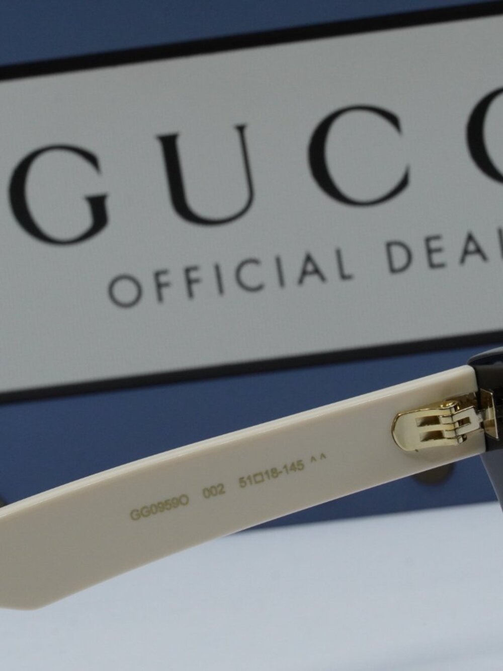 Gucci GG0959O 002 Cat Eye Eyeglasses – Black/Ivory 51mm - Picture 5 of 9